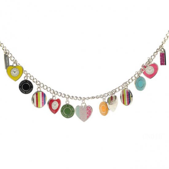 Coach Heart Circle Silver Necklaces CYZ | Women